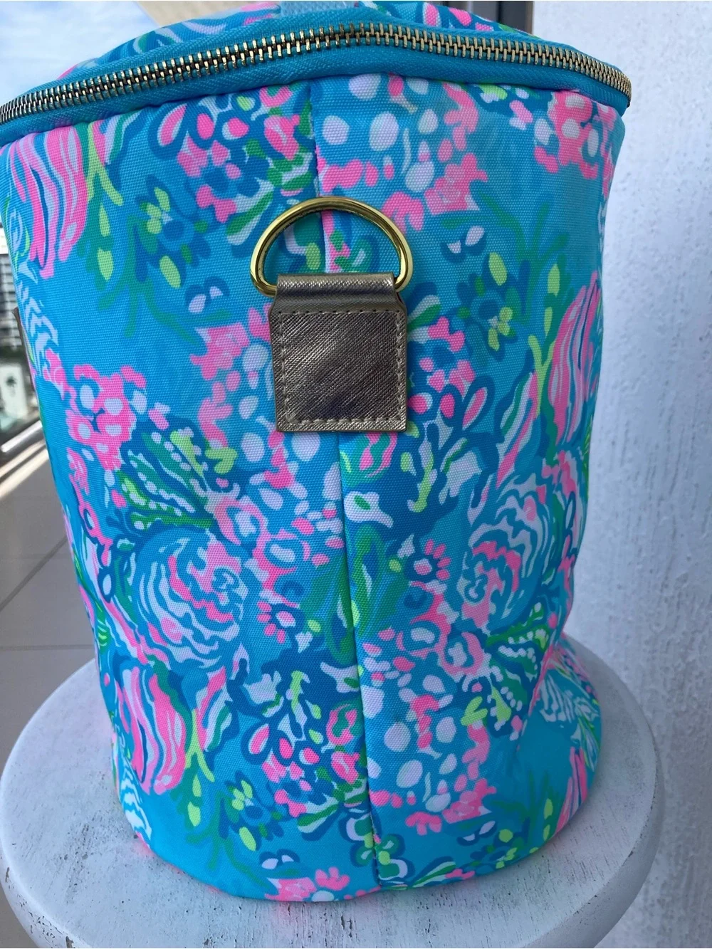 Lilly Pulitzer Insulated Beach Cooler Bag Best Fishes Blue Pink NO LONG STRAP